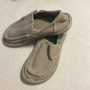 Boys tan Sanuk shoes